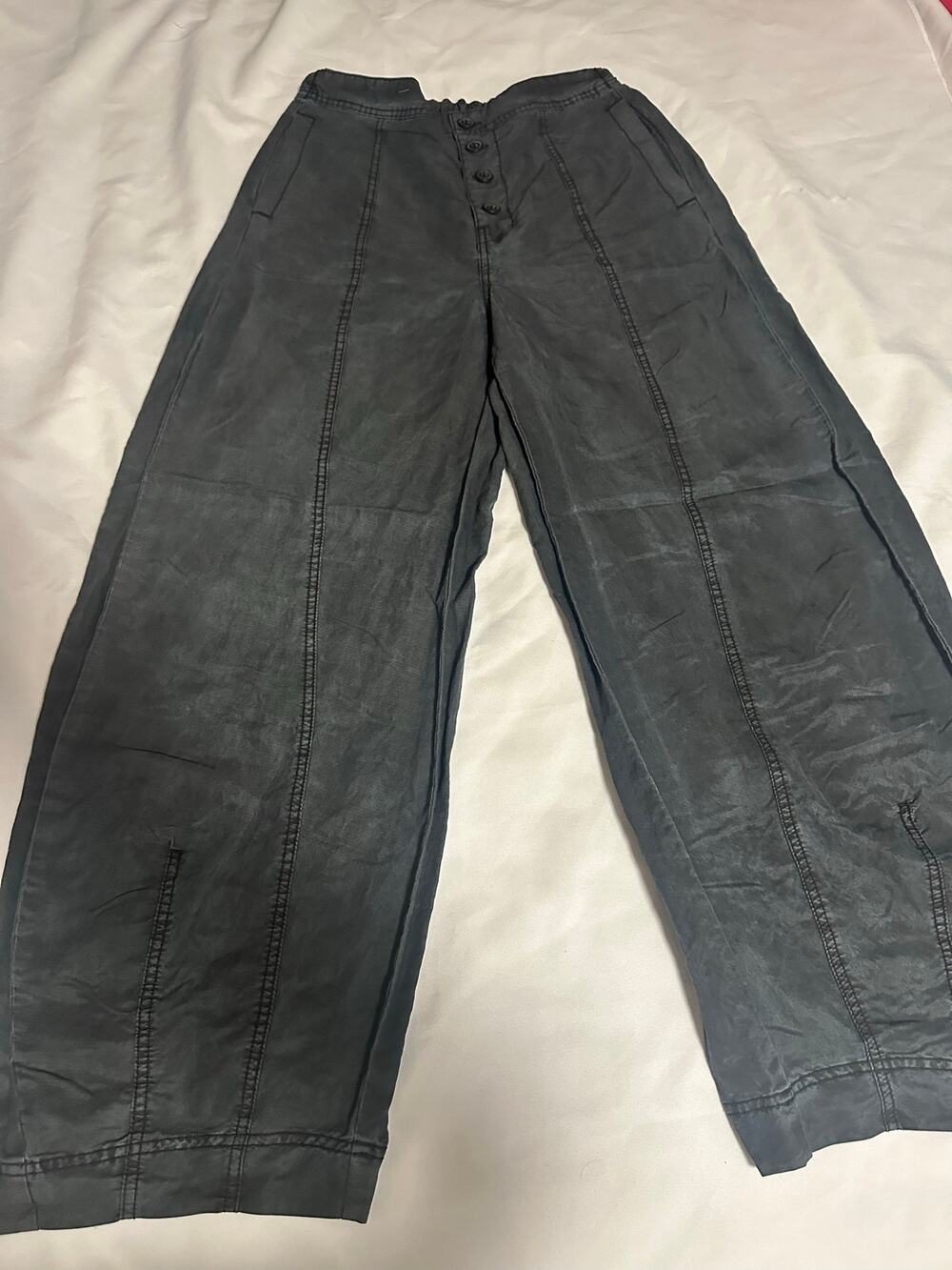 Free people good luck barrel leg pants dark gray size small